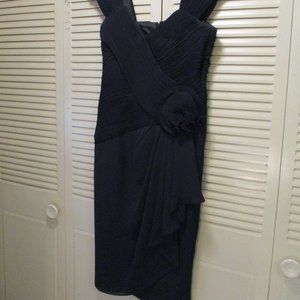 vtg Leslie Fay Black Drape Evening Wear 6